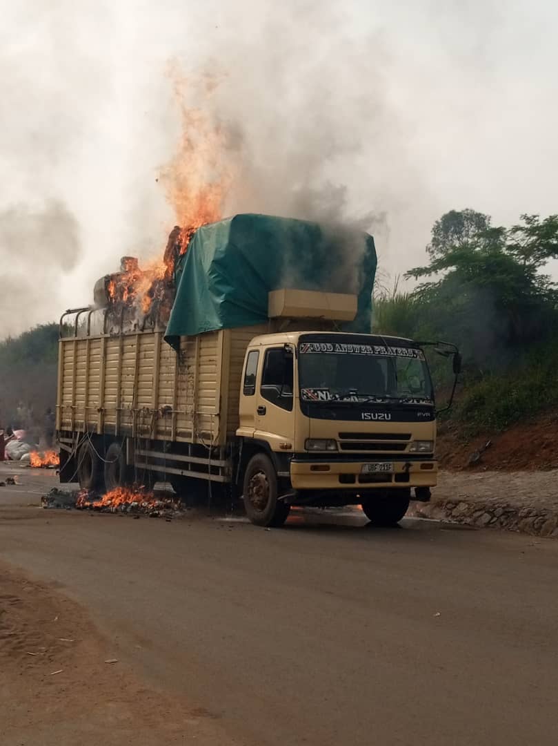 Merchandise worth millions lost as truck catches fire