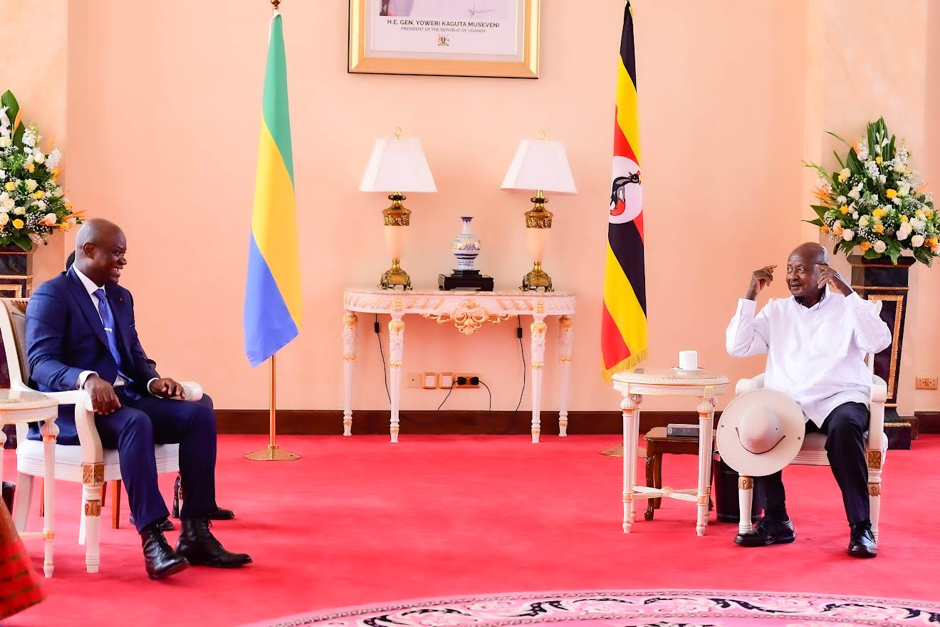 Museveni hosts Gabon's interim leader Brice Nguema