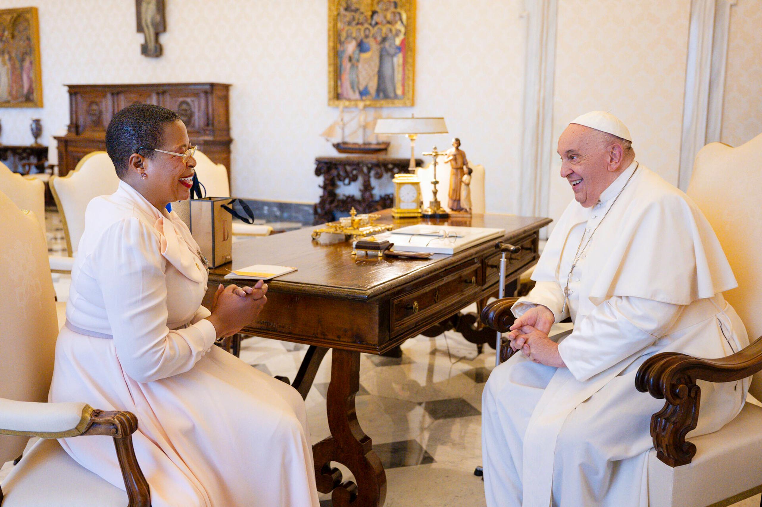 Pope Francis commends Speaker Among ,Uganda's progressive refugee policies during Vatican meeting