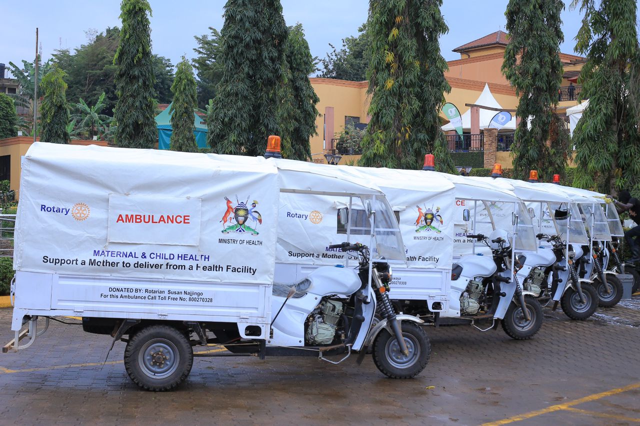 Rotarians donate 117 village ambulances