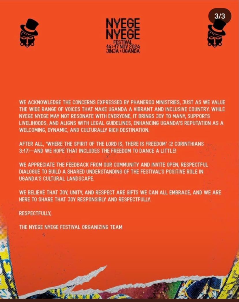 Nyege Nyege Festival Responds to Apostle  Grace Lubega with A Bible Verse