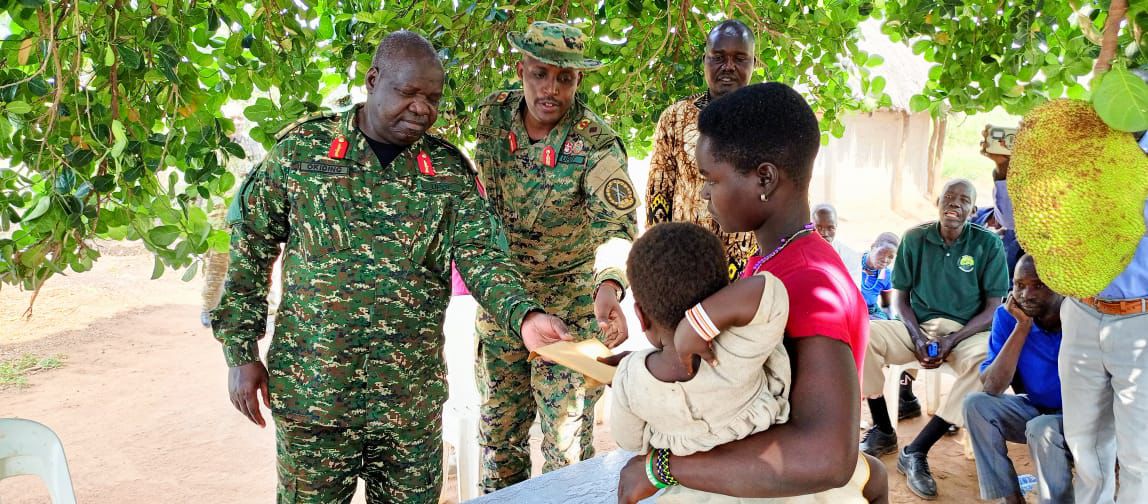 CDF Gen Kainerugaba condoles with families of Agago shooting victims