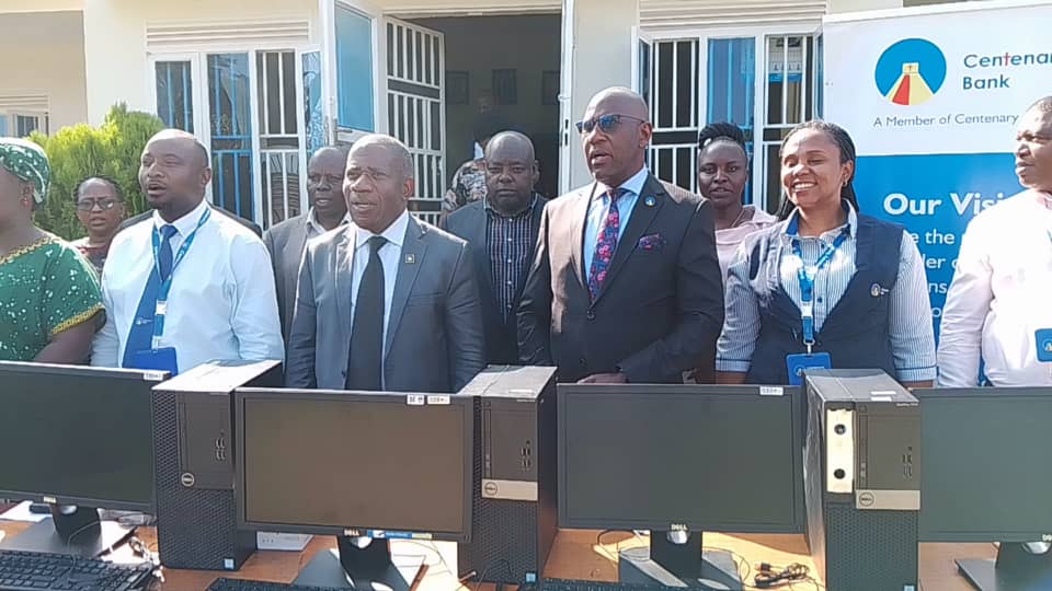 Centenary Bank Donates Computers to Kyaggwe County