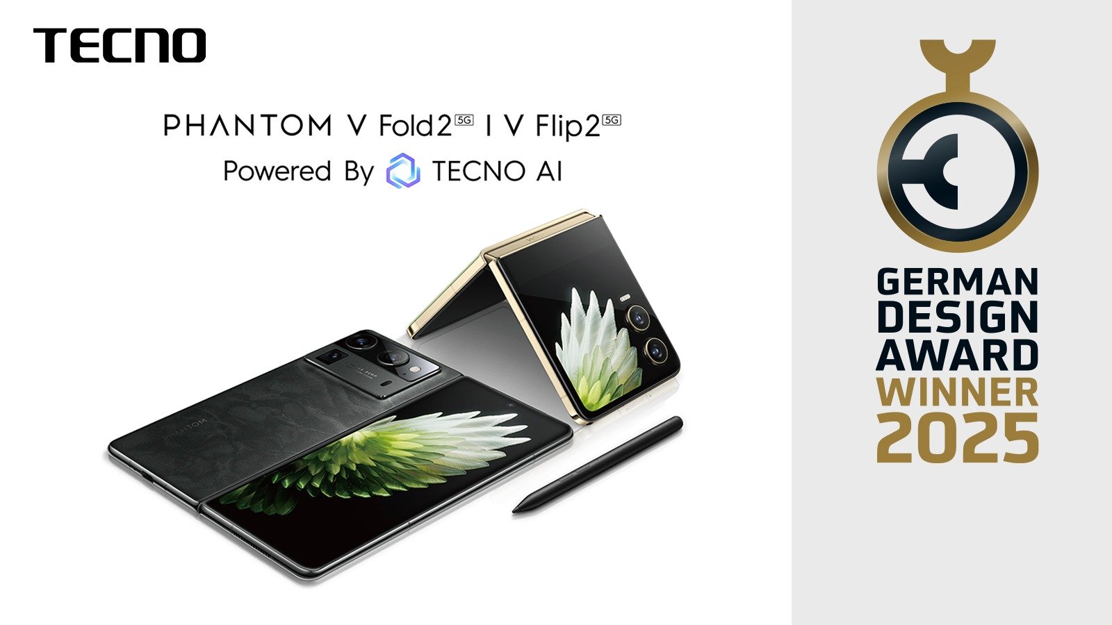 Tecno’s Phantom V Fold2 5G, Phantom V Flip2 5G awarded for design excellence