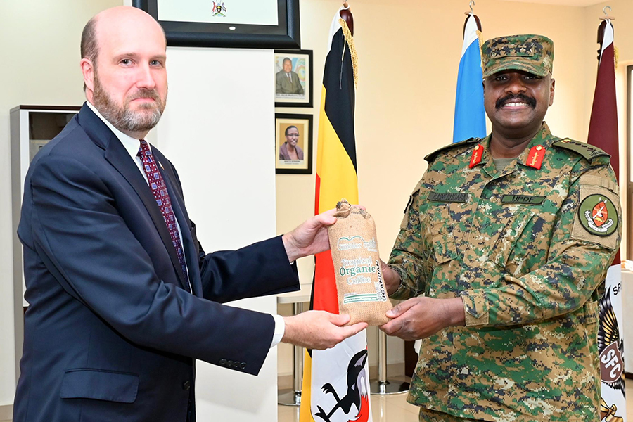 Gen Muhoozi, US Ambassador Popp Patch Ways