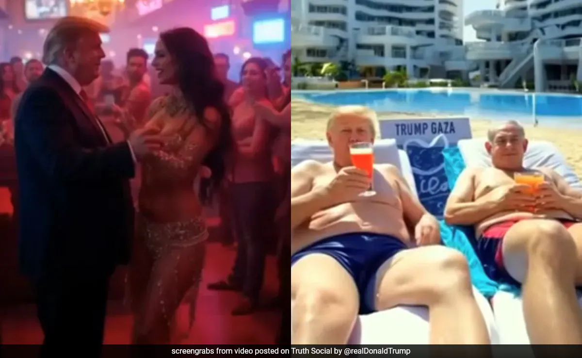 Donald Trump shares bizarre AI video of Gaza with nightlife strip, beach and hotels