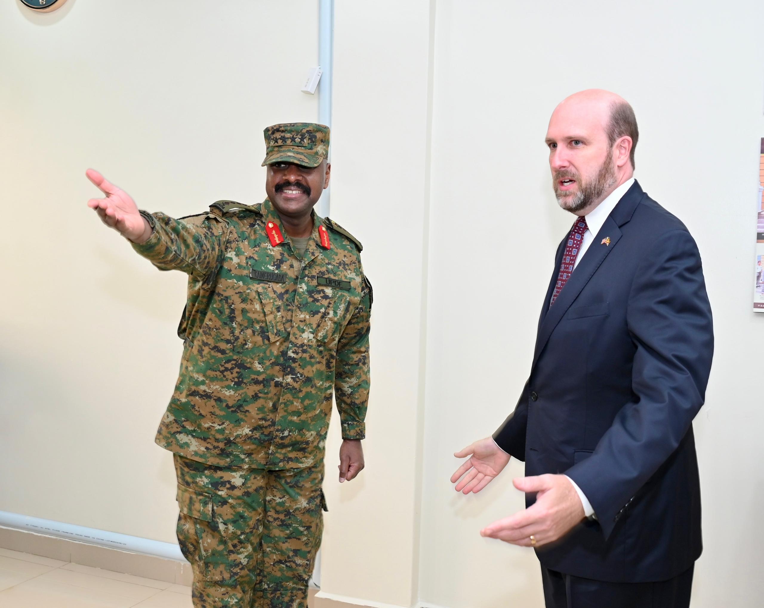 Gen Muhoozi hails strong  Uganda-US relations as he meets ambassador Popp