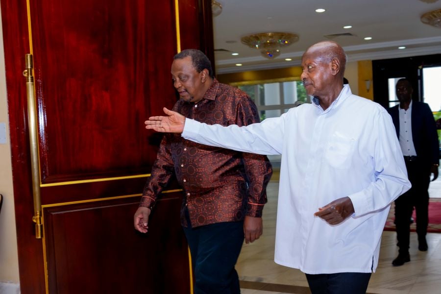 Ex-Kenyan President Kenyatta Visits Museveni