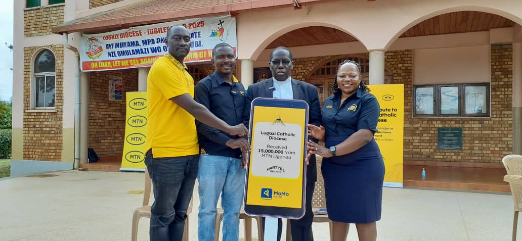 MTN  Donates Shs15m to Lugazi Diocese for  Namugongo Pilgrimage Preps 