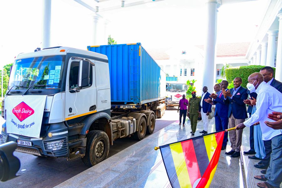 Museveni Flags Off Uganda's First Milk Consignment to Algeria
