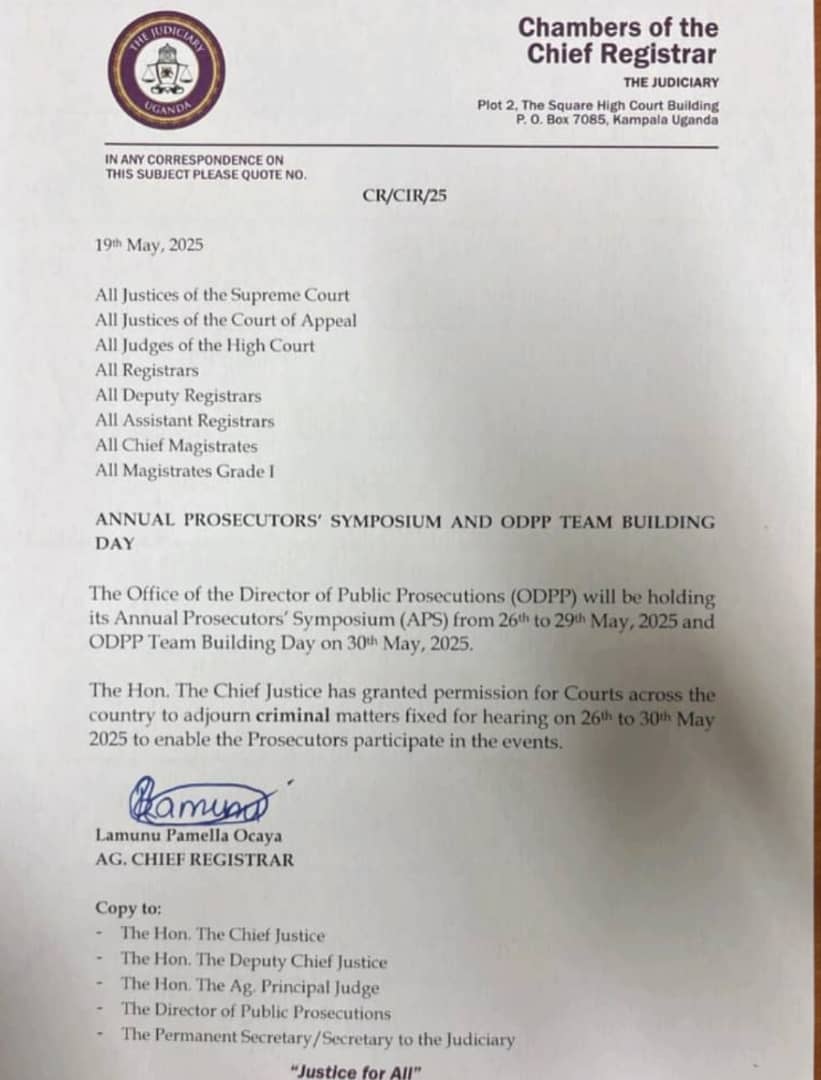 Judiciary Grants Adjournment of Criminal Cases to Facilitate Annual Prosecutors’ Symposium and Team Building Activities