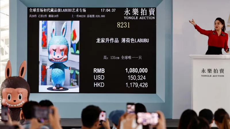 Human-sized Labubu doll sells for more than $150,000