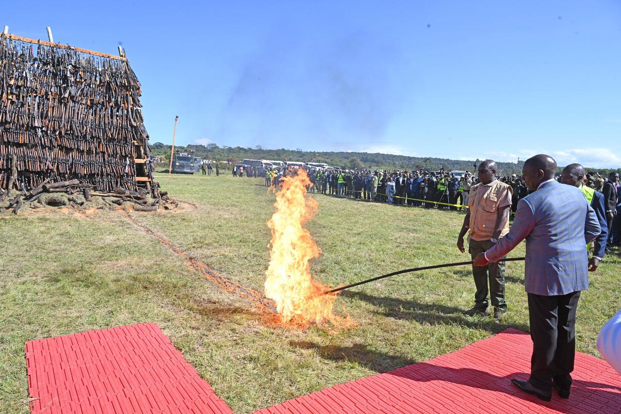 Ruto Destroys 6,000 Illegal Guns, Vows Crackdown on Rogue Police Officers