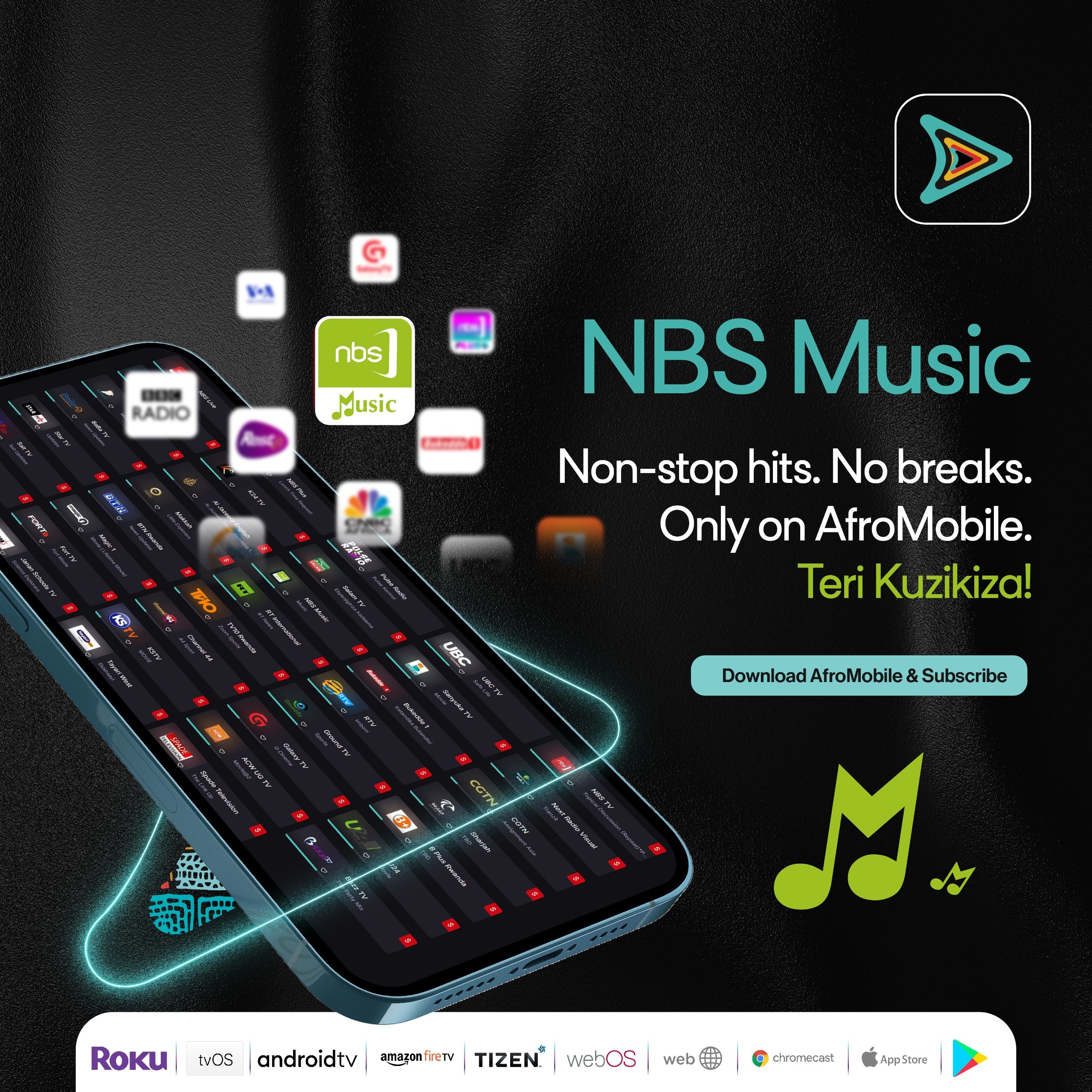 Now Streaming: NBS Music – Non-Stop Hits, Exclusively on Afro Mobile
