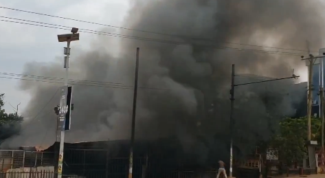 Fire Guts Motor Vehicle Workshop in Ntinda