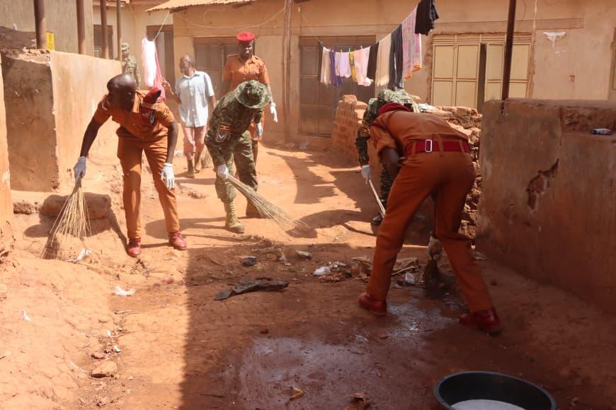 UPDF, Police and Prisons Join Nakawa Community in Tarehe Sita Clean-Up Drive