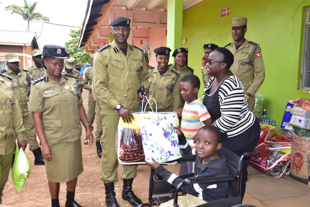 Kampala North Police Commander Warns Against Domestic Violence, Donates to Disability Home