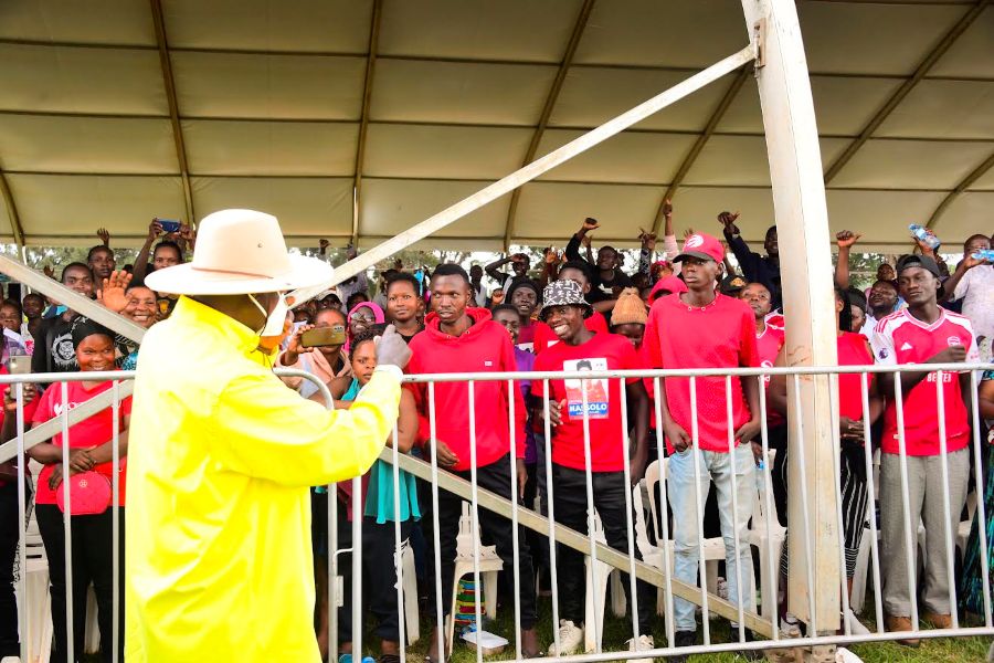 Museveni Welcomes NUP Converts at Kololo, Emphasizes Free Education, Wealth Creation, Accountability