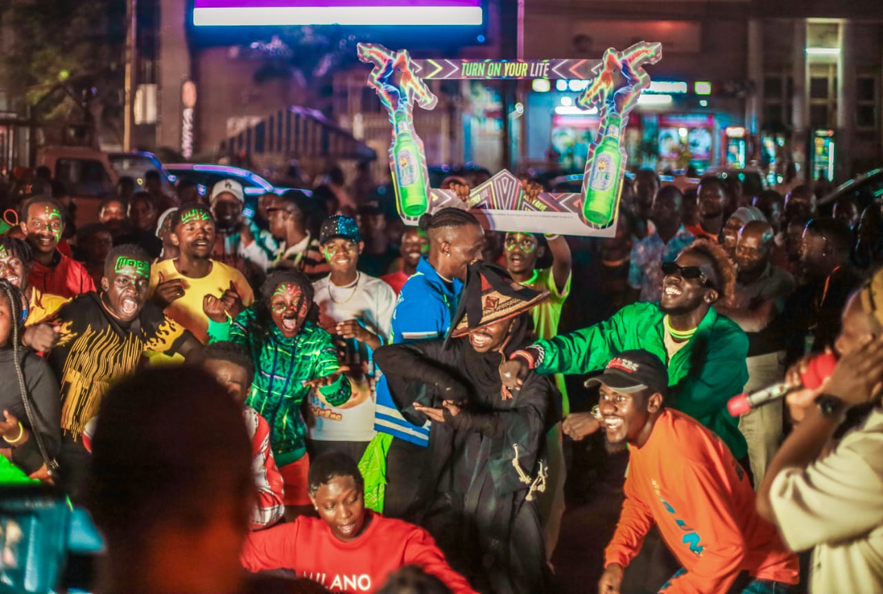 Tusker Lite Neon Raves light up Wandegeya