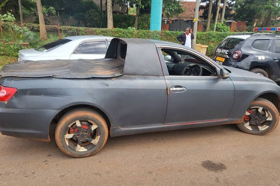 Traffic Police Impound Toyota Mark X Converted Into Pickup