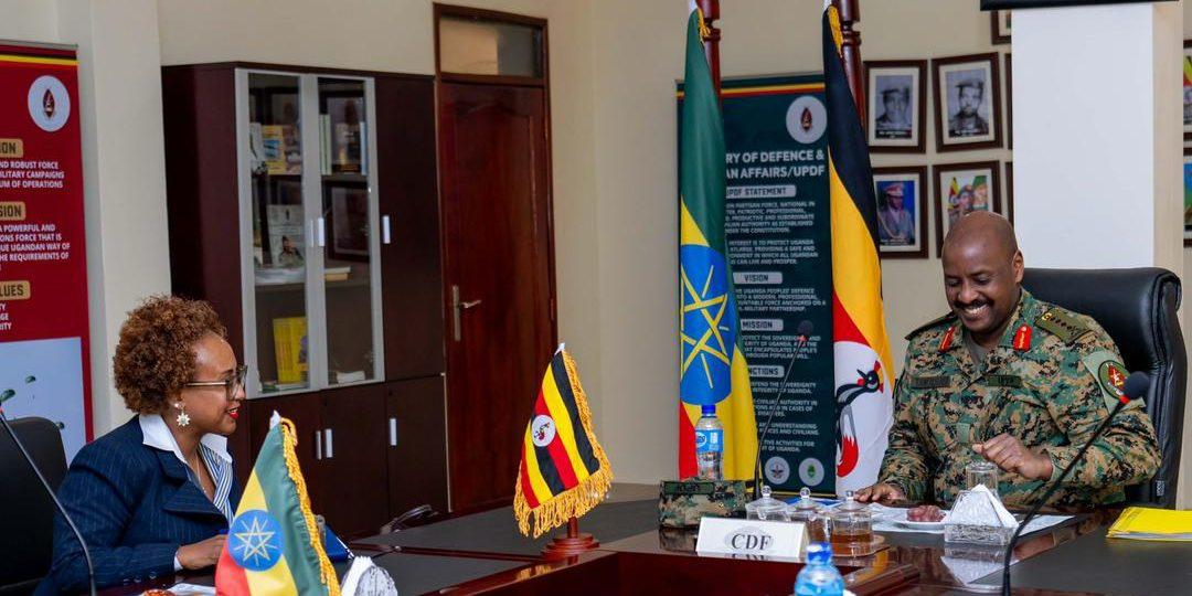 CDF Gen Muhoozi Discusses Bilateral Relations With Ethiopian Ambassador