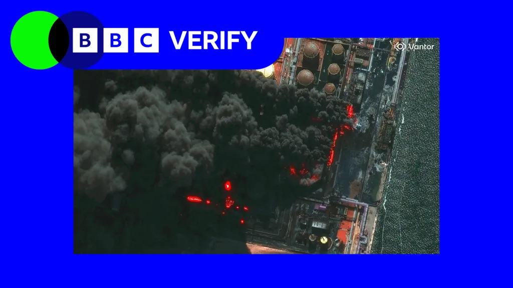 Huge fires at Russian oil facilities following Ukraine strikes, satellite images show