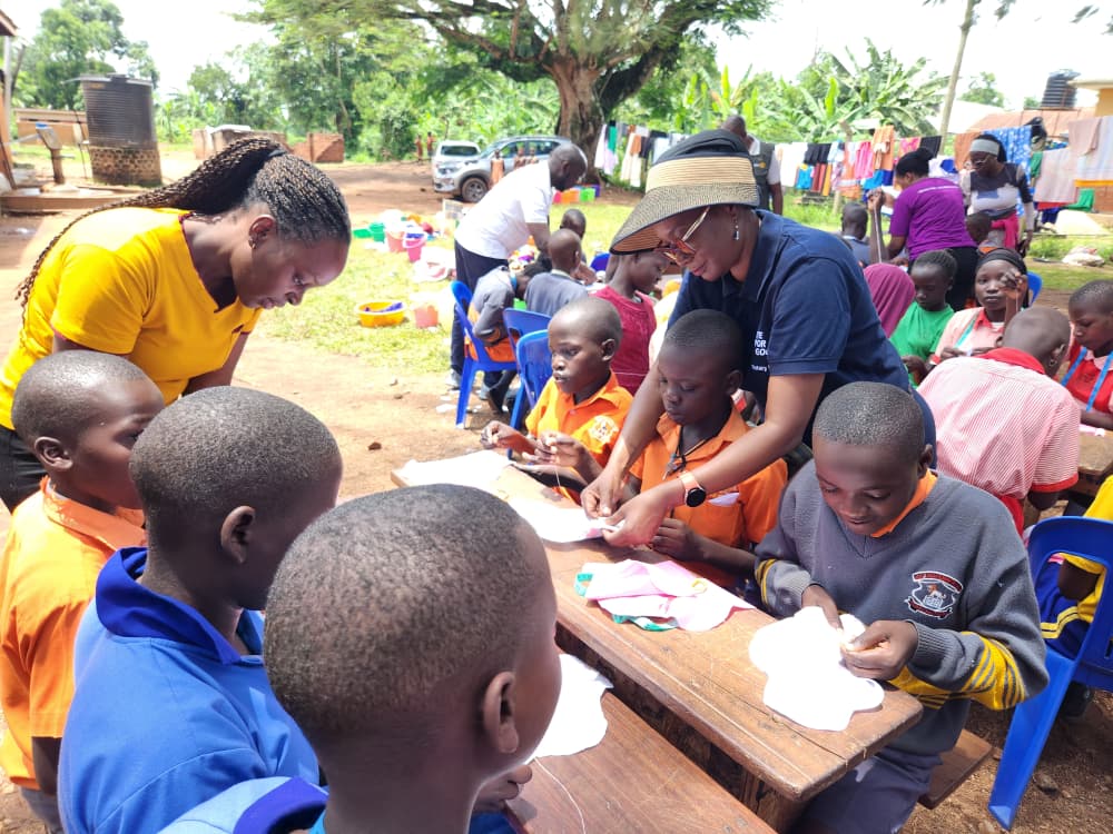 Rotary Club of Kitante Trains Over 200 Girls, Women in Making Reusable Sanitary Pads in Kayunga