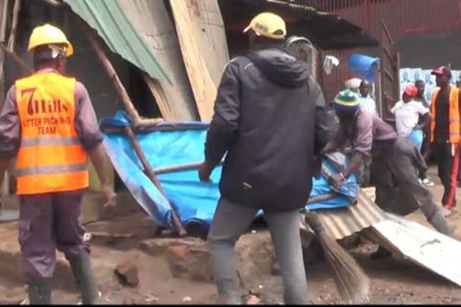 KCCA Cleans Kagugube Drainage, Demolishes Illegal Structures to Curb Health Risks