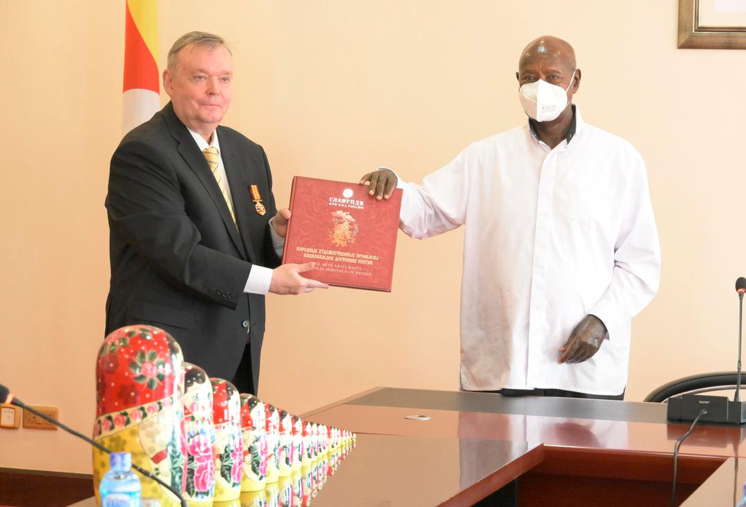 Museveni Sees Off Russian Ambassador, Hails Bilateral Ties