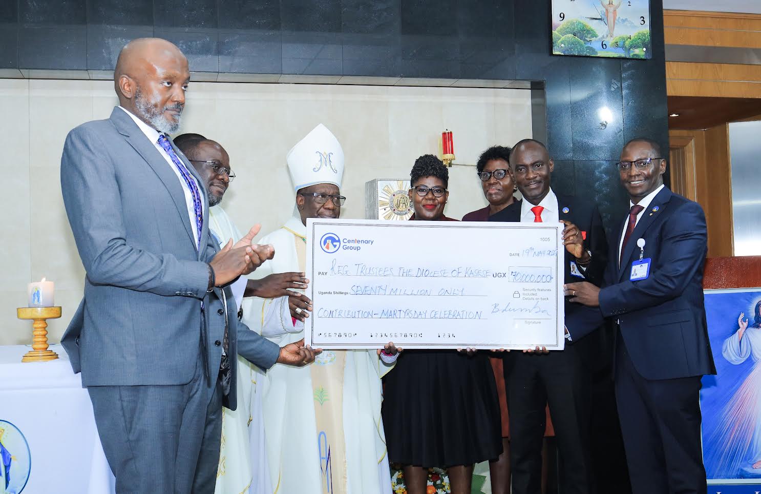 Centenary Contributes Shs138M to Support Kasese Diocese's  Preps for Martyrs Day 