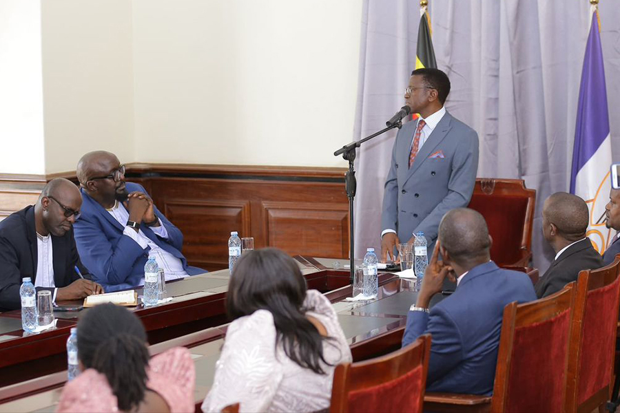 Mayiga Urges Stronger National Communication as He Hosts Media Centre Boss Kasujja
