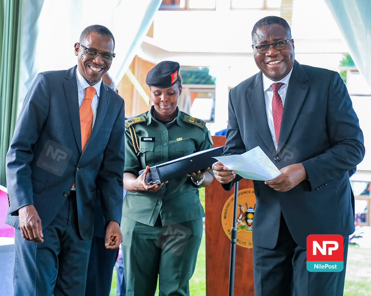 Oboth Hails Defence Ministry Staff as Kiryowa Takes Over Docket