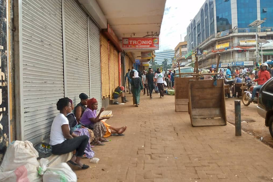 Traders in Kampala CBD lock shops