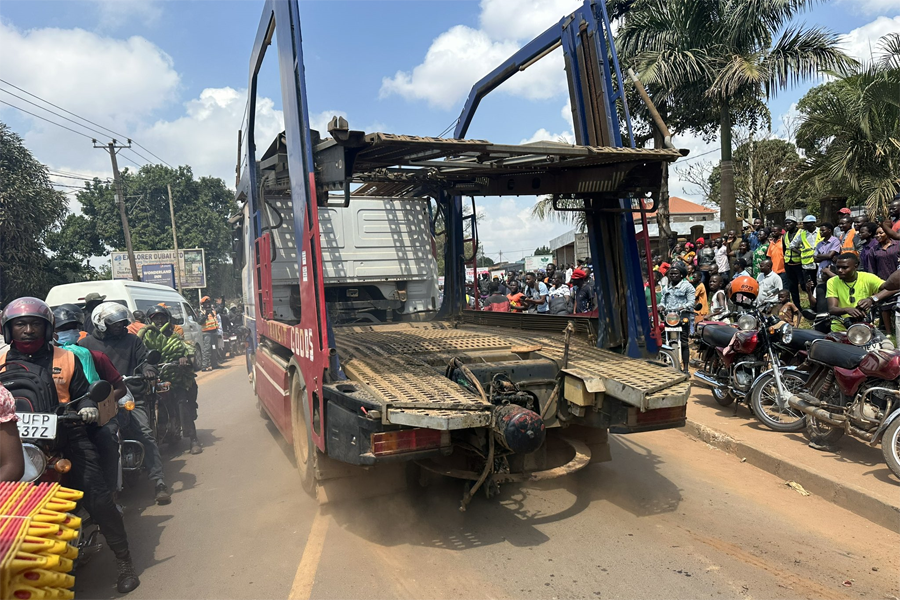 Kyaliwajjala truck disengaged and towed away