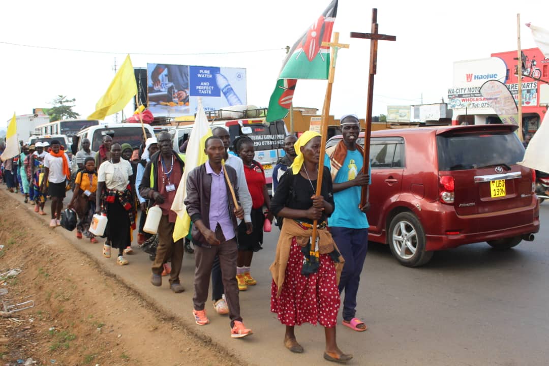 A Journey of Faith and Fortitude: Kenyan Pilgrims Trek Towards Namugongo