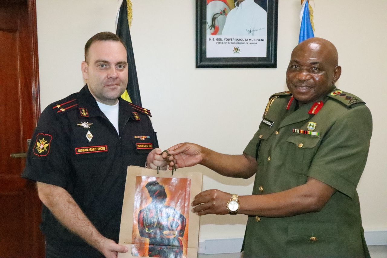 Major General Bakasumba and Russian Defence Attaché Forge Strategic Alliance for Enhanced Cooperation