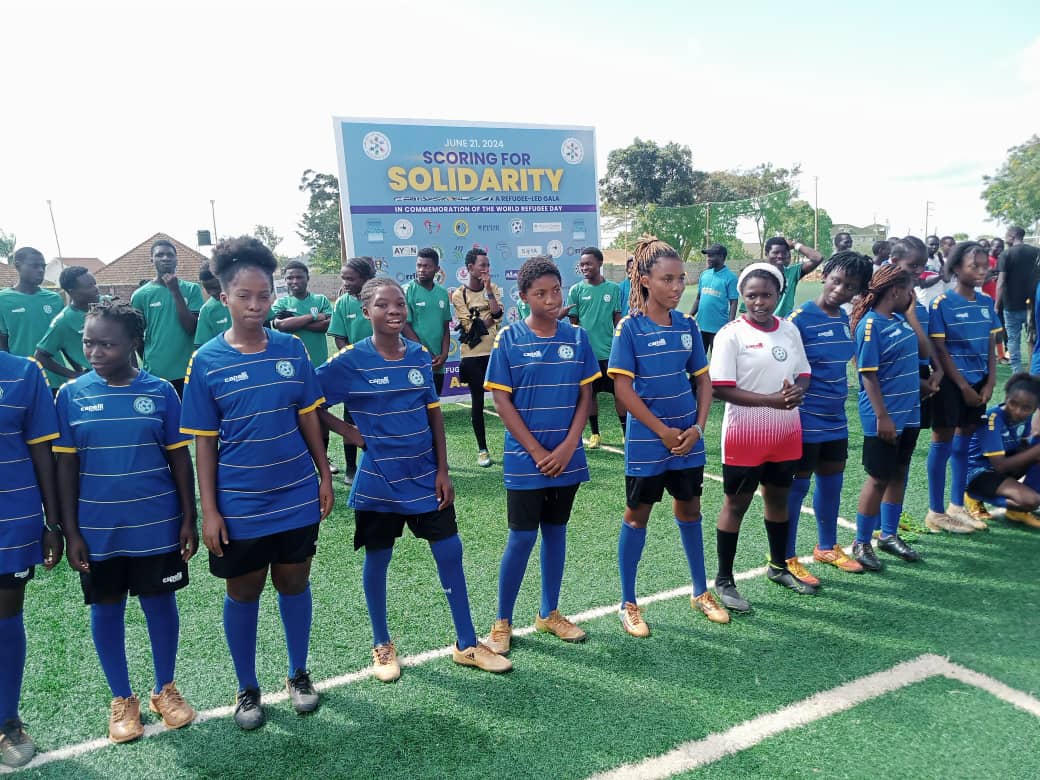 Refugees scoring goals for solidarity in Kampala