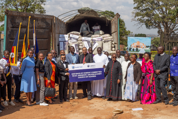 Stanbic , Liberty Insurance donate 400 bags of cement to Gayaza Church of Uganda