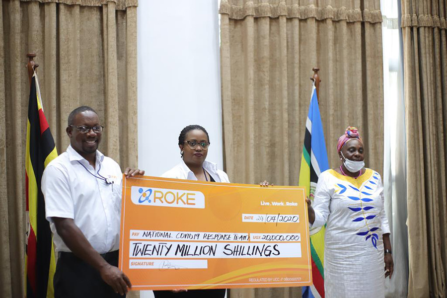 Roke Telkom donates Shs 20 million to Covid-19 task force