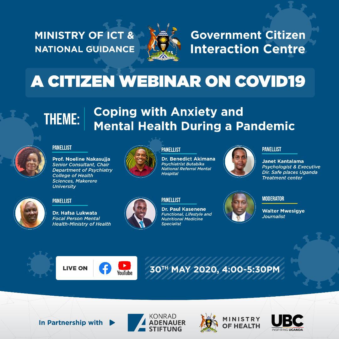 Covid-19:Dr. Kasenene, other experts to discuss anxiety, mental health problems during pandemics