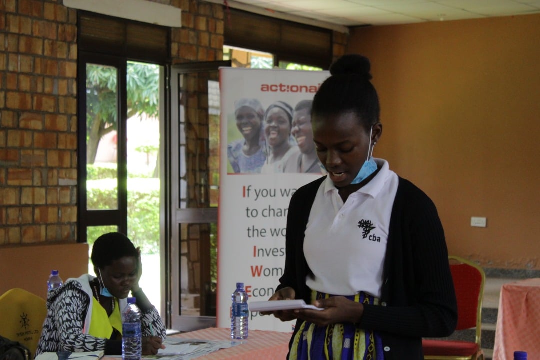 A student taking part in the debate 