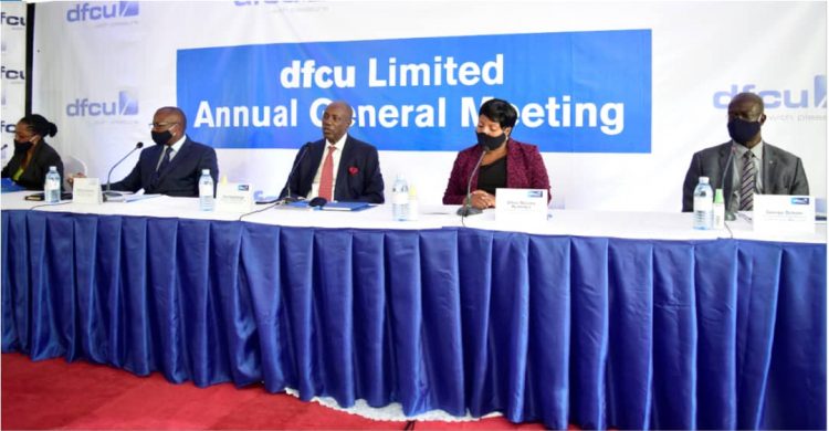 DFCU bank officials address the press