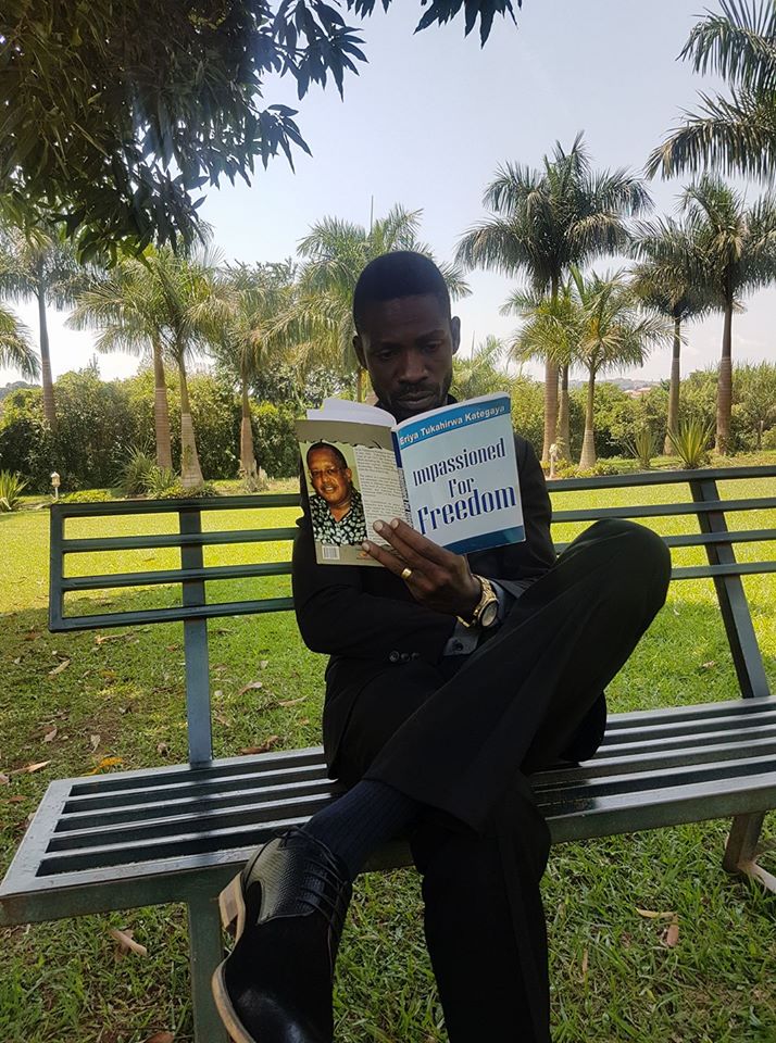 Bobi Wine Robert Kyagulanyi reading Kategaya book Impassioned for Freedom