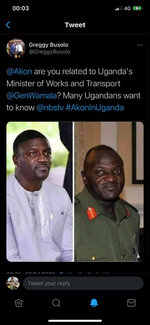 Akon meets lookalike Ugandan general Katumba Wamala