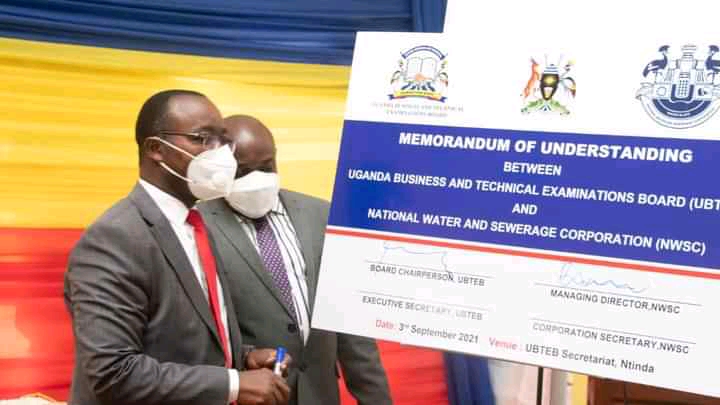 NWSC, UBTEB sign MoU to promote skills development
