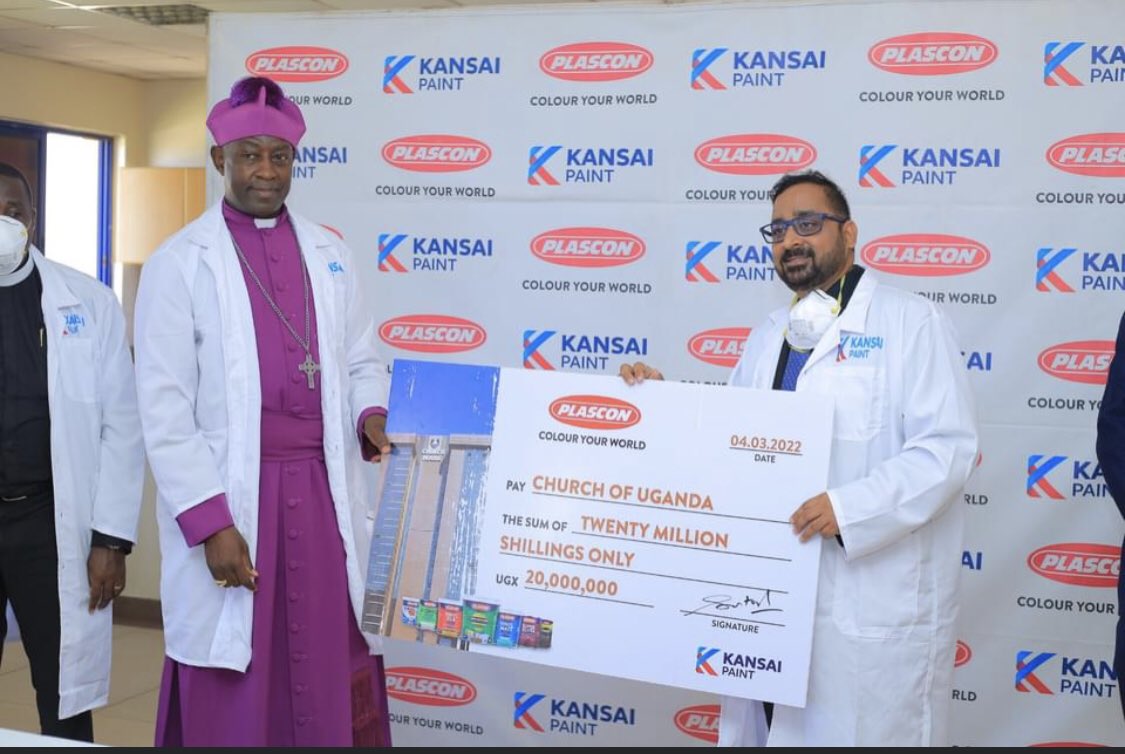 Kansai Plascon donates Shs 20 million towards clearing Church House's debt