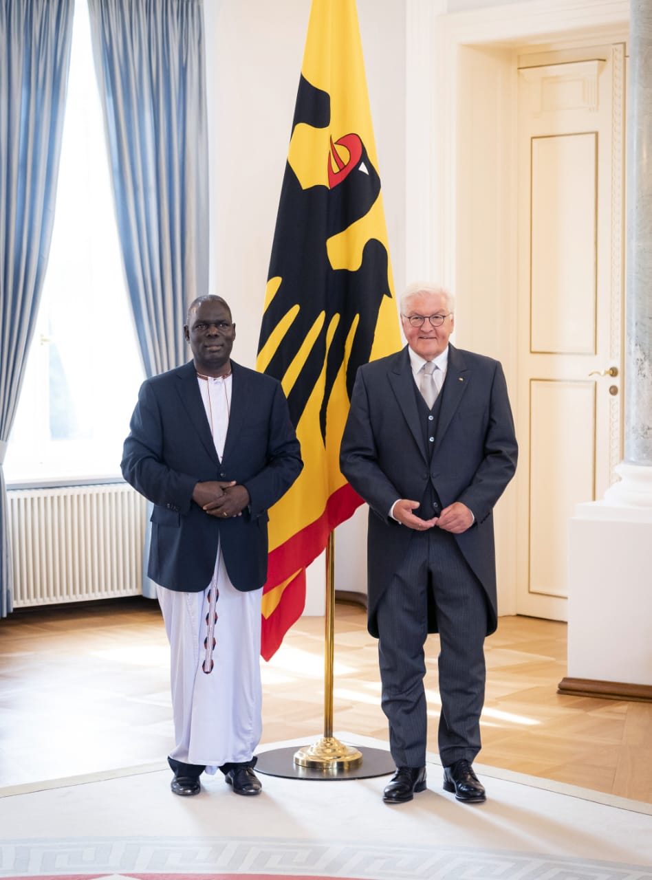Amb. Stephen Mubiru presents credentials to Germany President