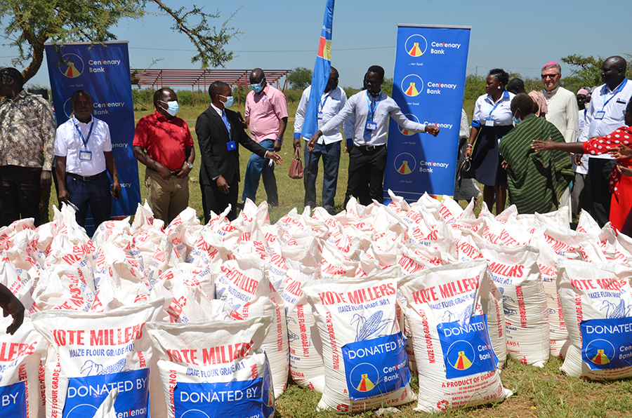Centenary Bank staff donate food items worth Shs 30 million to Karamoja