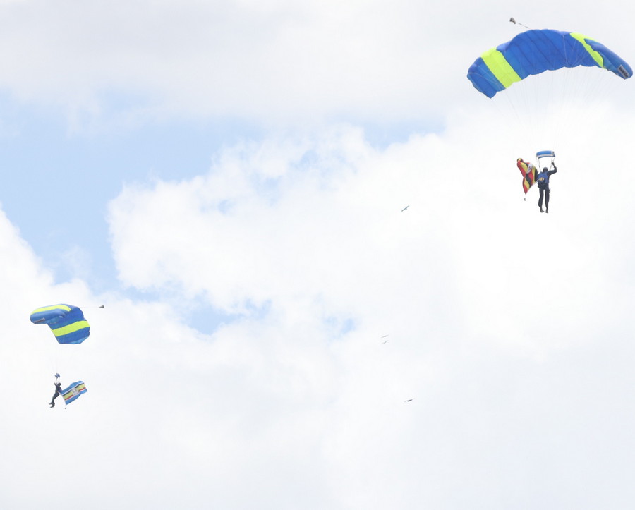 Paratroopers, fighter jets: Uganda shows off military might at 60th independence anniversary