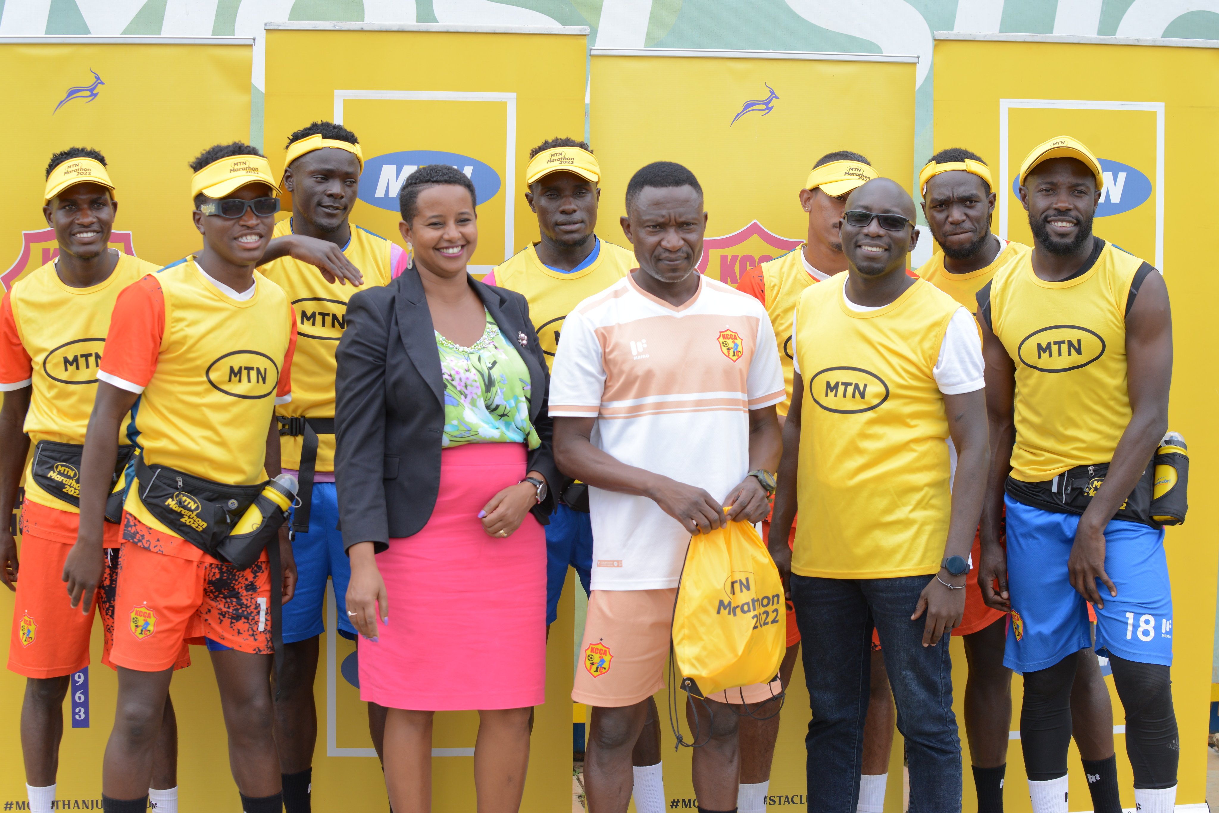 MTN Uganda delivers marathon kit to KCCA FC